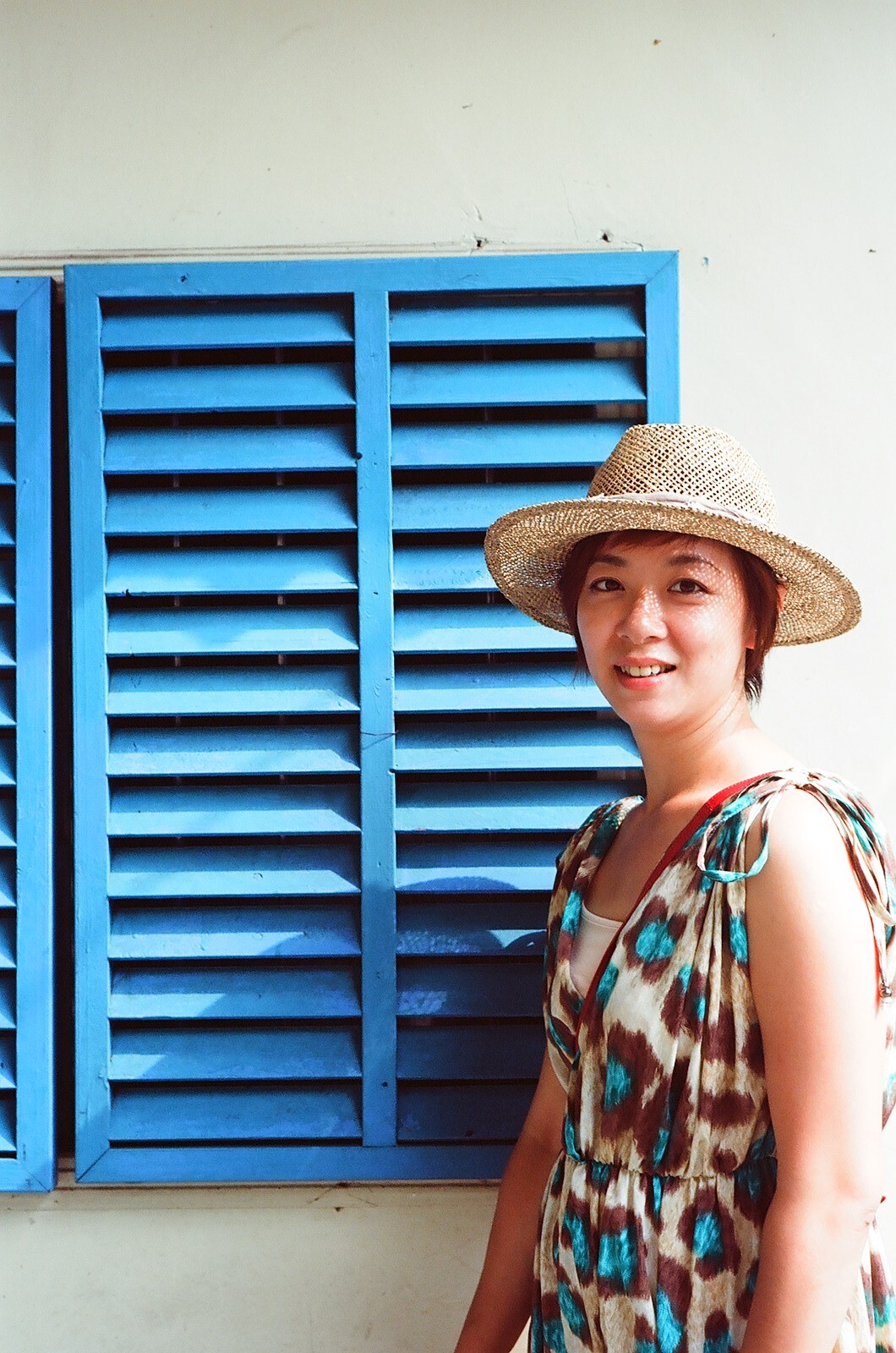 Baby blue window and pretty women